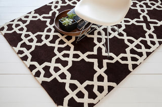 Davin Contemporary Area Rug, Brown and White, 7'x10'