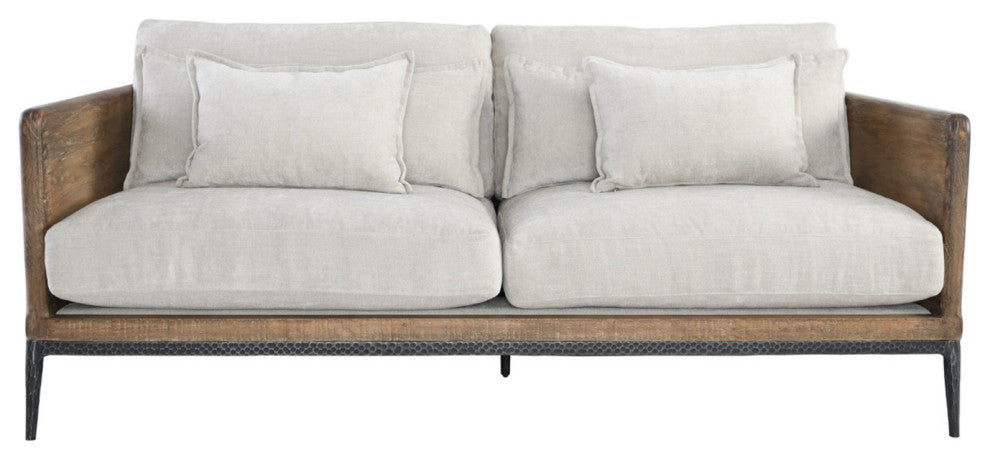 Ivory & Salvaged Pine Sofa
