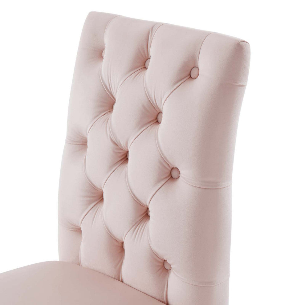 Side Dining Chair, Set of 2, Pink, Velvet, Modern, Cafe Bistro Hospitality