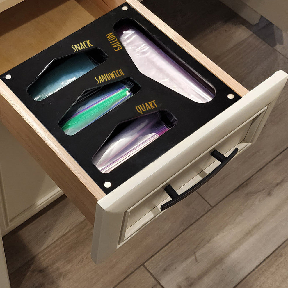 OnDisplay Luxe Acrylic Kitchen Drawer Zip Food Storage Bag Organizer - Food Bag
