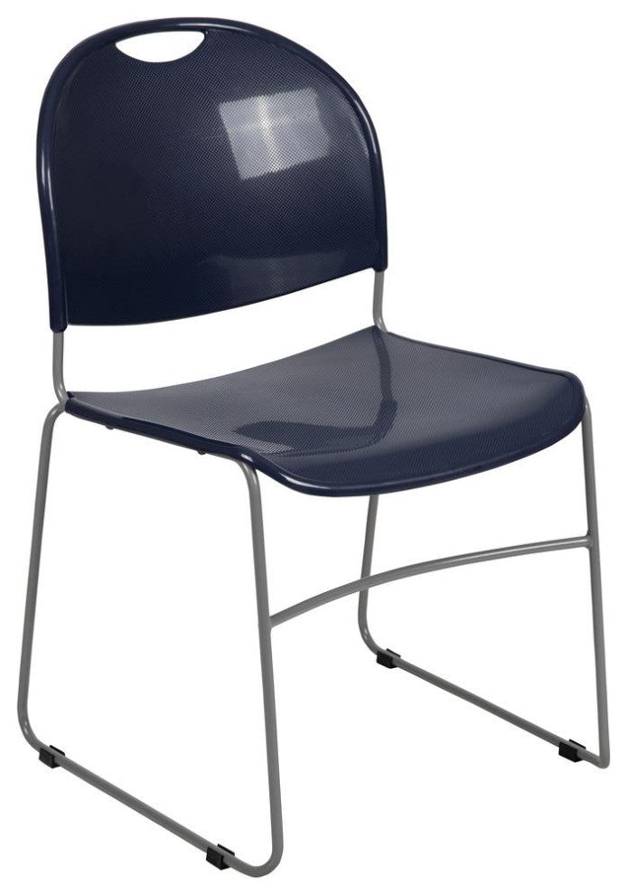 HERCULES Series 880 lb. Capacity Navy Ultra-Compact Stack Chair with Silver...