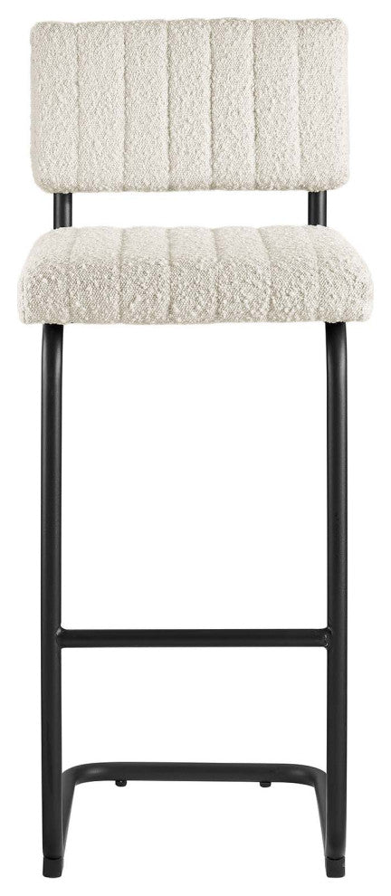 Parity Boucle Bar Stools, Set of 2, Black Ivory