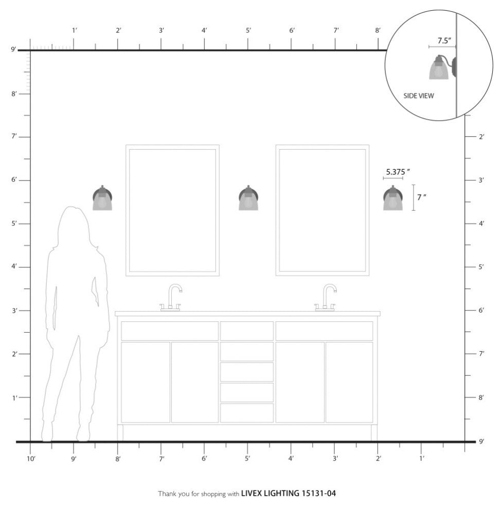 Montgomery 1 Light Black Vanity Sconce