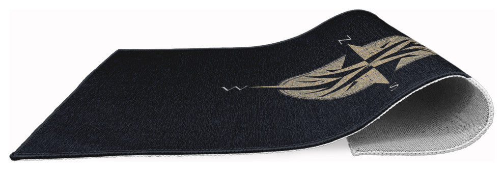 Compass Nautical Chenille Rug