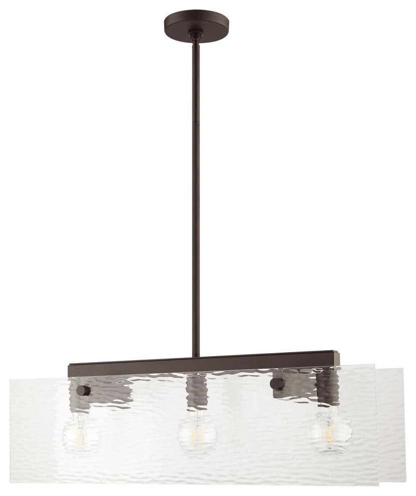 Livex Lighting Ashcroft 3 Light Bronze Linear Chandelier