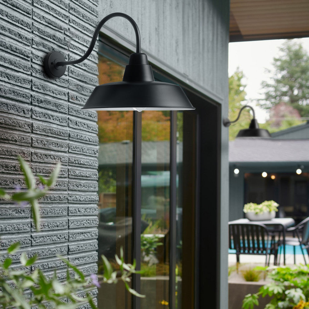 Farmhouse Black Exterior 1-Light Wall Mount Barn Light Fxiture
