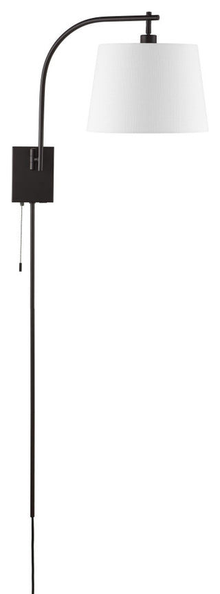 22.5" Plug-In/Hardwired Iron LED Swing Arm Wall Sconce Pull-Chain,USB,Bronze