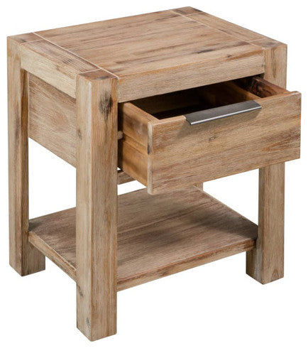 vidaXL Nightstand Bedside Cabinet Nightstand with Drawer Solid Wood Acacia