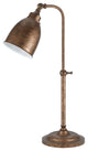 28" Bronze Metal Adjustable Lantern Table Lamp With Bronze Dome Shade