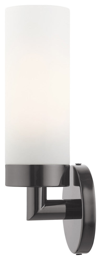 Black Chrome Nautical, Industrial, Contemporary, Urban, Sleek Single Sconce