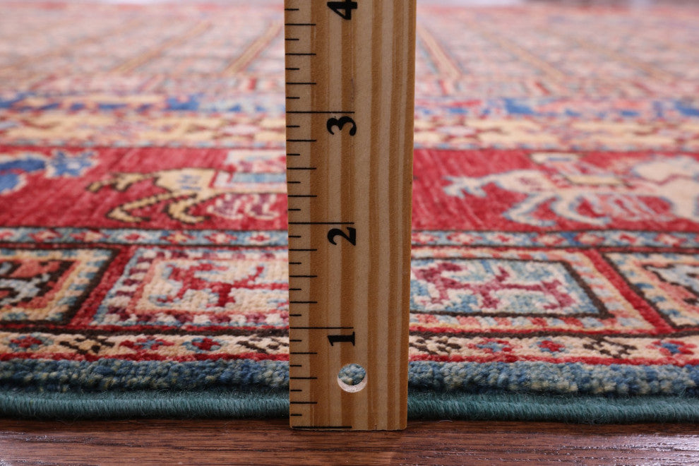 Handmade Antiqued Pazyryk Historical Design Wool Rug 5' 10" X 8' 8" Q10708