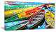 Rowing Boats on the Lake in Pokhara, Boat Canvas Art Print, 40x20