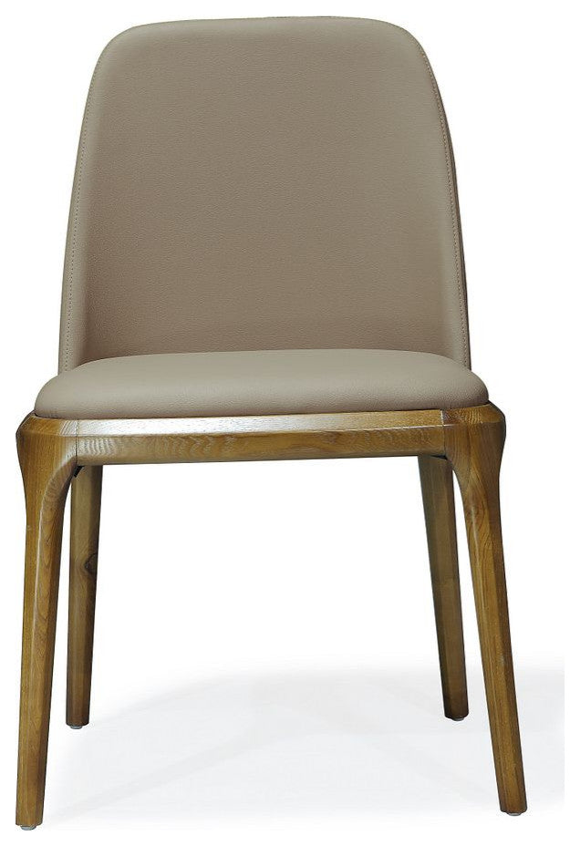 Courding Dining Chair, Tan and Walnut