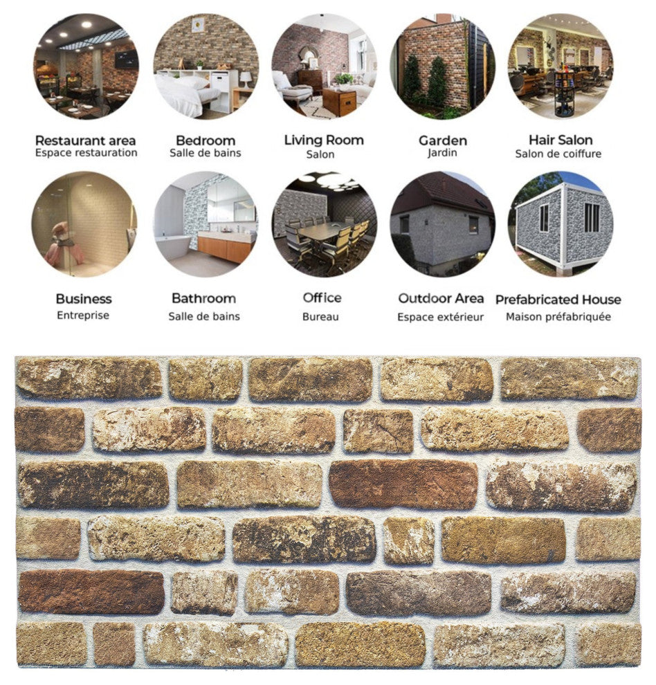 Faux Brick 3D Wall Panels, Light Brown, Sample 10x10"