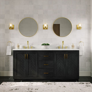 The Buchanan Bathroom Vanity, Oak, 72", Single Sink, Freestanding