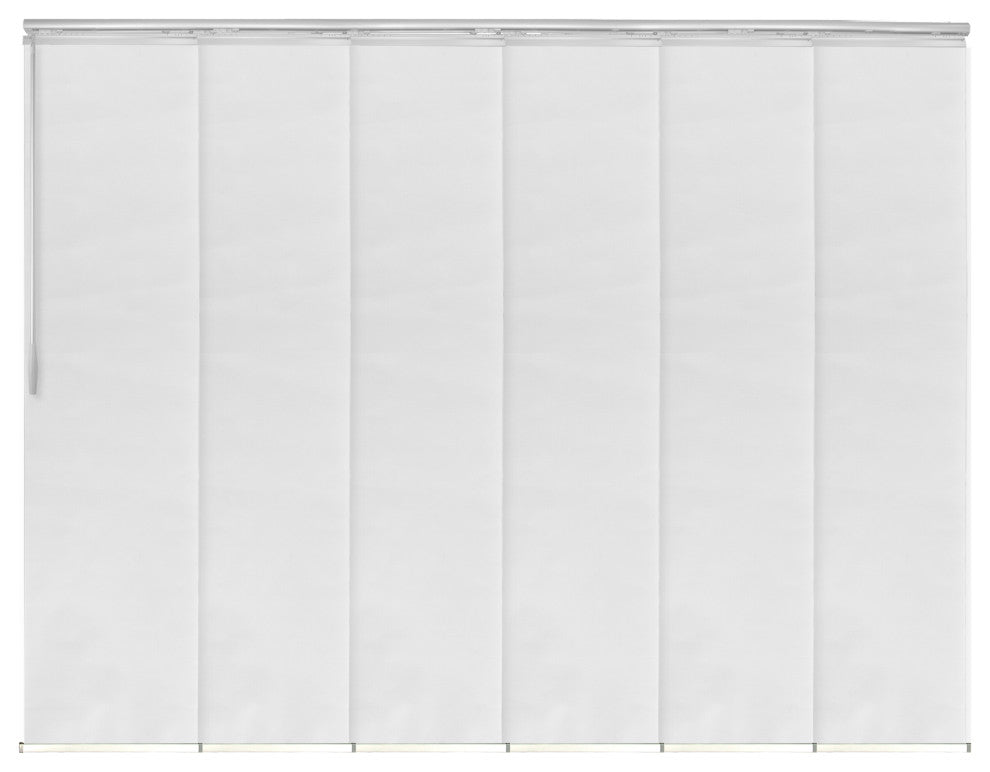 Chauky White 6-Panel Track Extendable Vertical Blinds 98-130"W