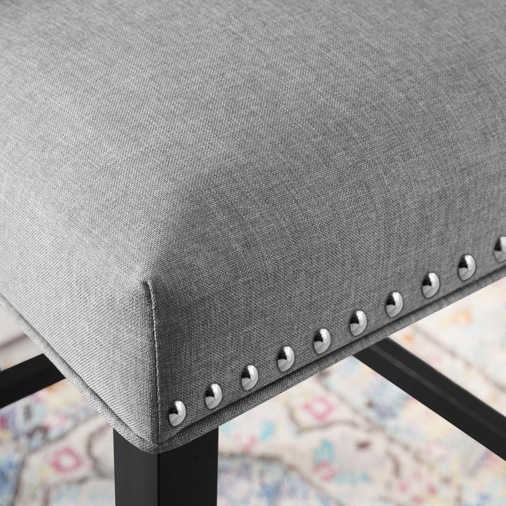 Bar Stool Chair Barstool, Fabric, Wood, Gray, Modern, Bar Pub Restaurant