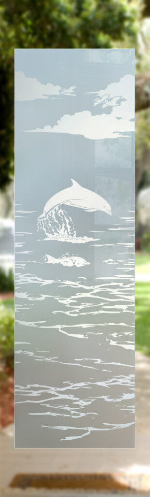 Interior Prehung Door or Interior Slab Door - Dolphins in the Shimmer -...