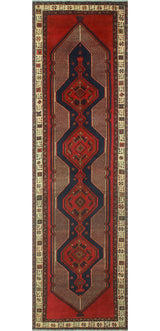 Fine Vintage Distressed Attila Red/Beige Runner, 3'10x13'2