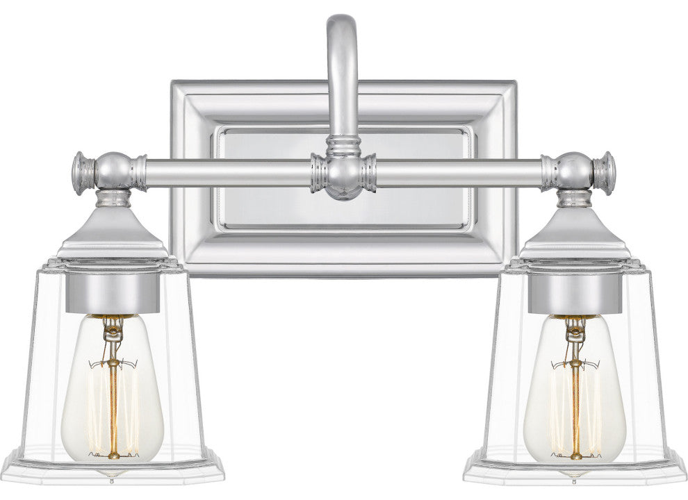 Quoizel NLC8602 Nicholas 2 Light 15"W Bathroom Vanity Light - Polished Chrome