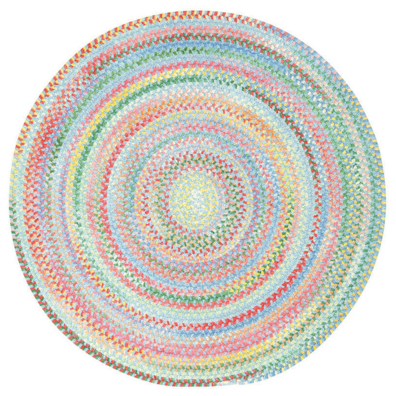 Baby's Breath Braided Round Rug, Medium Blue 5'6"