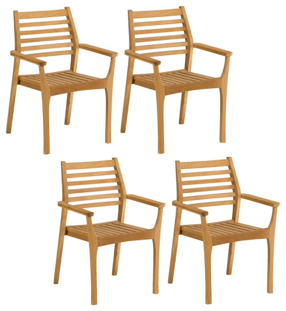 Mera Stacking Armchair, Natural, Set of 4