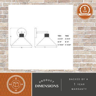 Dunbar 10" Outdoor Wall Light Matte Black and Gold