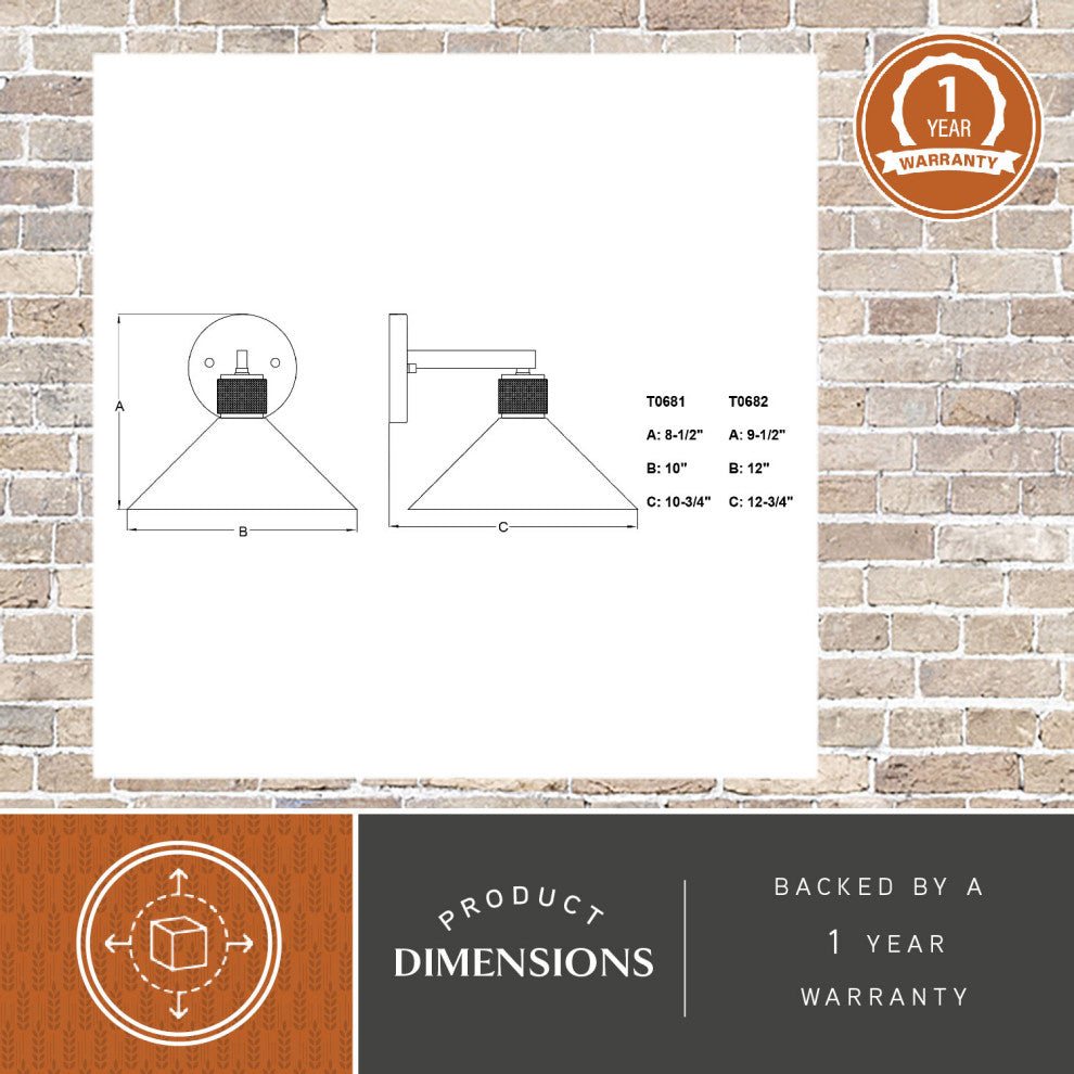 Dunbar 10" Outdoor Wall Light Matte Black and Gold