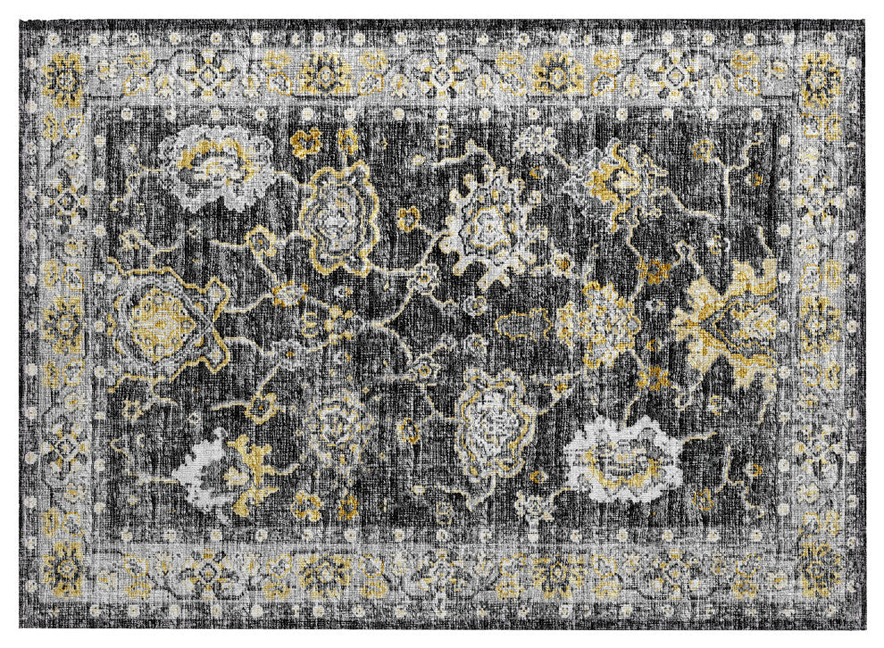 Indoor/Outdoor Marbella MB6 Midnight Machine Washable 1'8" x 2'6" Rug