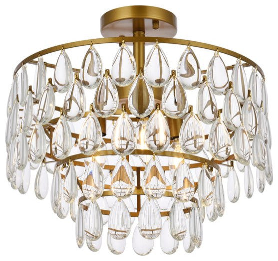 Murphy 16" Flush Mount, Brass