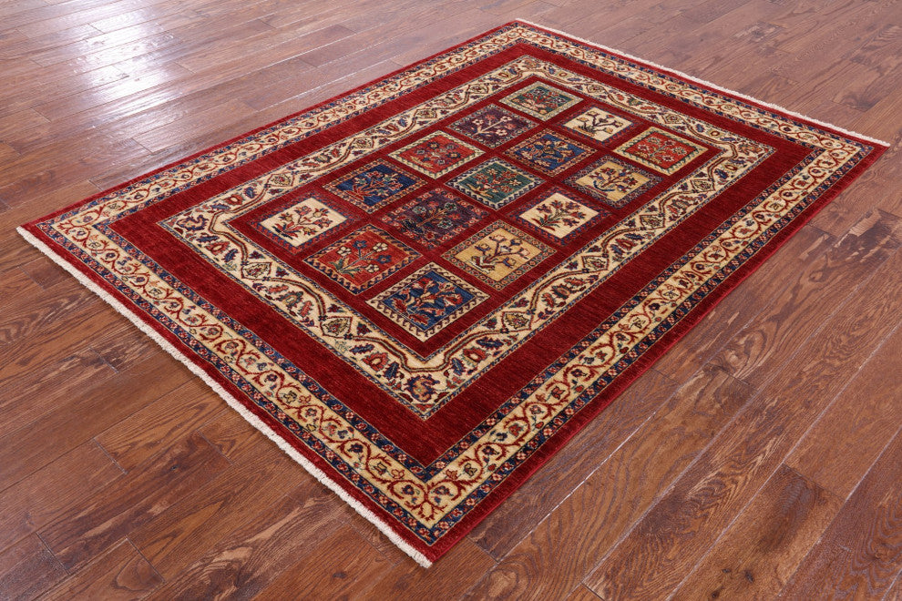 Persian Garden Design Handmade Rug 4' 10" X 6' 7" Q10661