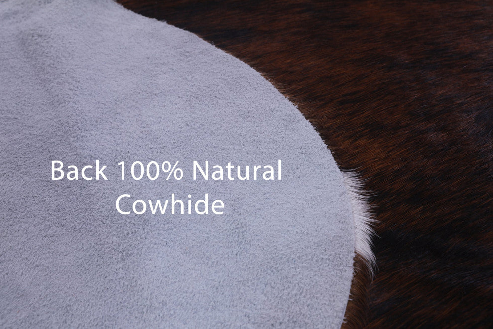6' 7" X 6' 2" Brindle Natural Cowhide Rug C2192