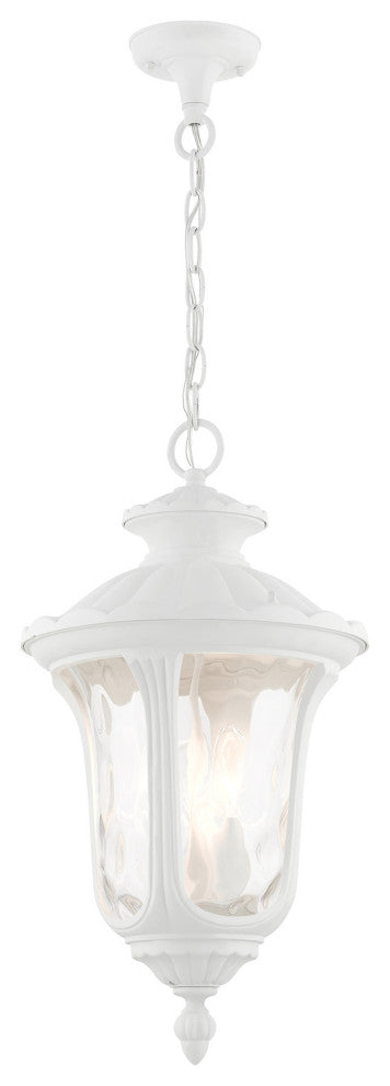 Textured White Traditional, Victorian, Sculptural, Outdoor Pendant Lantern