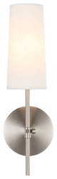 Burnished Nickel Finish And White Shade 1-Light Wall Sconce