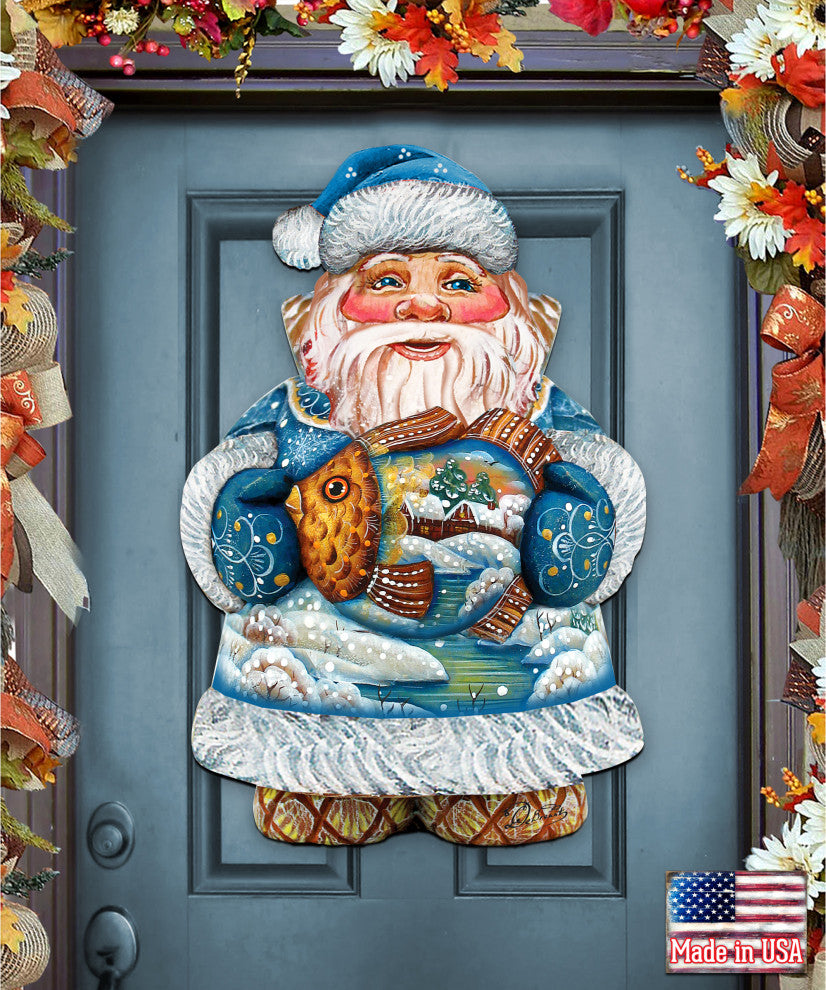 Gold Fish Santa Door Hanger