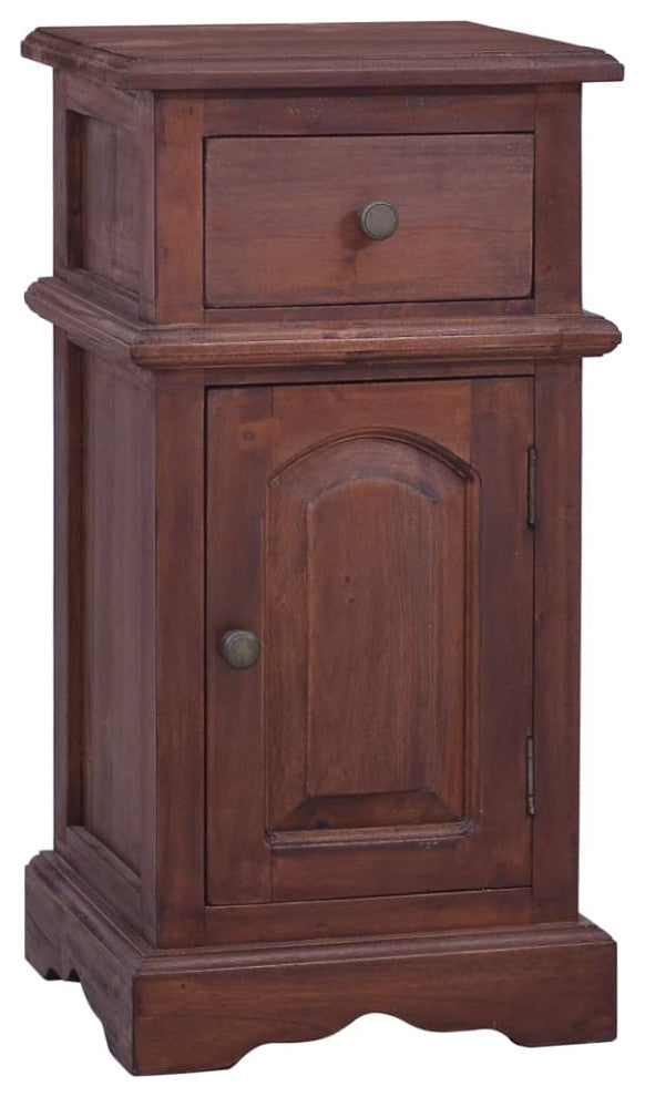 vidaXL Bedside Cabinet Classical Brown Solid Mahogany Wood