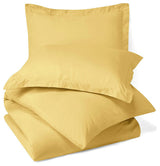 100% Microfiber Solid 3PC Duvet Cover Set, Gold, Full/Queen