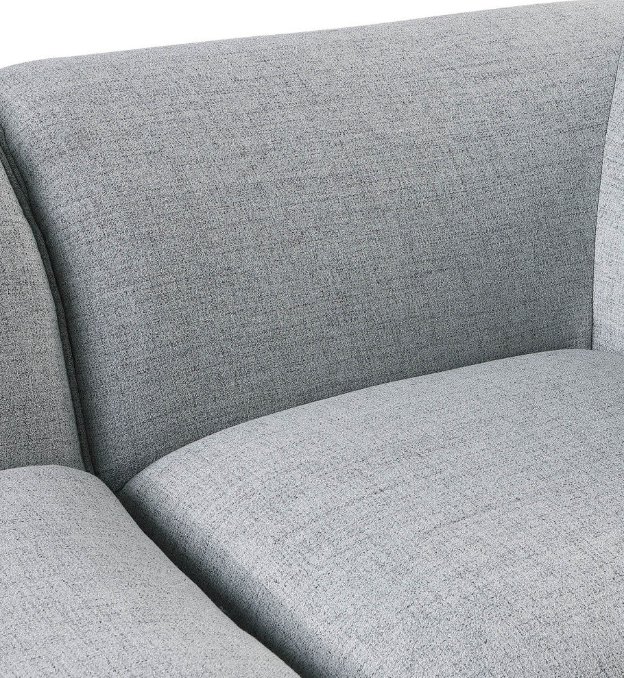 Miramar Linen Textured Fabric Upholstered 3-Piece Modular Sofa, Grey