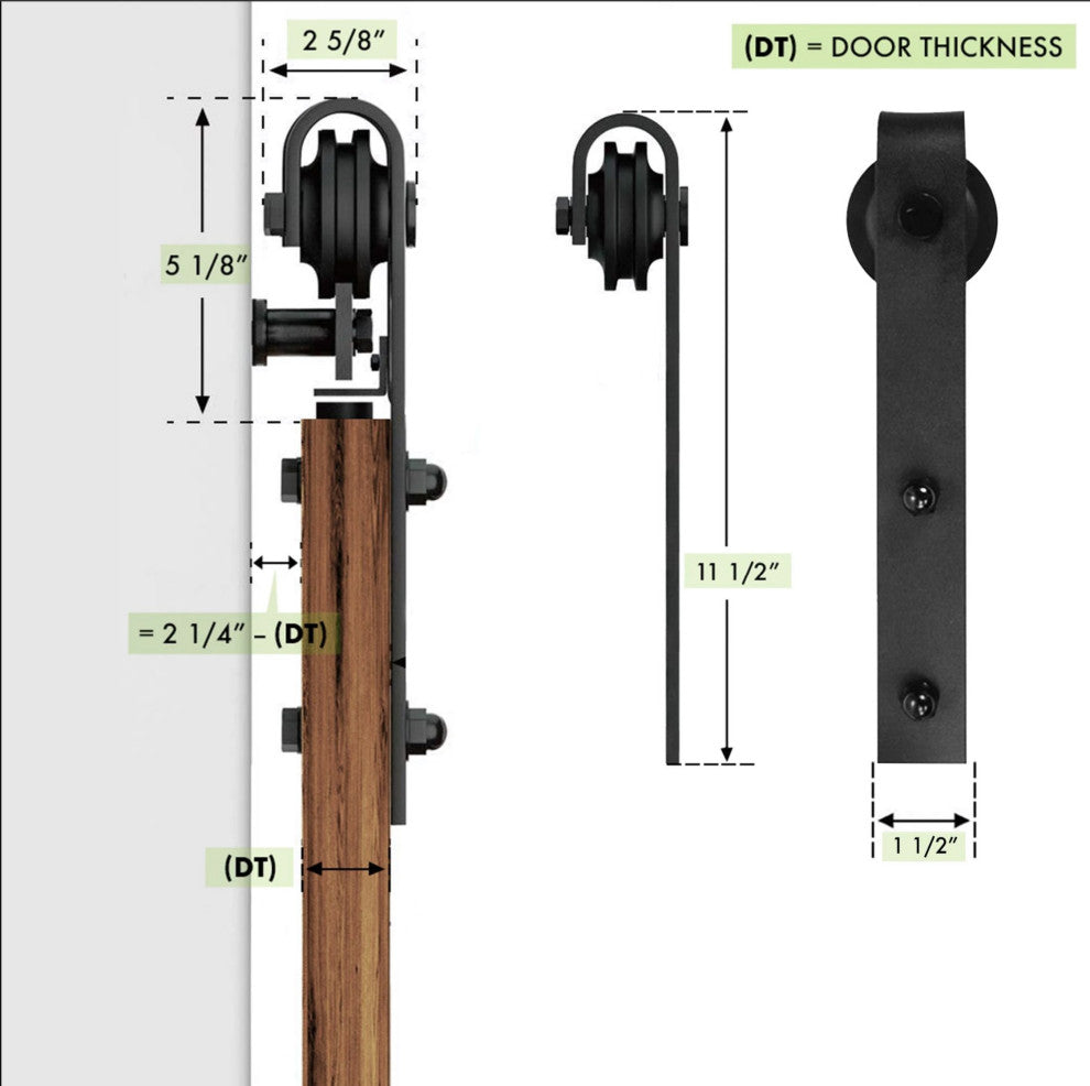 Double Barn Doors / Mela 7001 Matte White / 13FT Rail, 36" X 80" ( 2* 18x80)