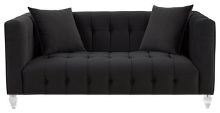 TOV Furniture Bea Black Velvet Loveseat