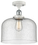 Innovations 916-1C-WPC-G74-L 1-Light Semi-Flush Mount, White, Polished Chrome