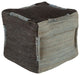 Surya Continental Black Pouf 18"H X 18"W X 18"D