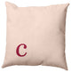 16"x16" Modern Monogram Decorative Throw Pillow, Cranberry