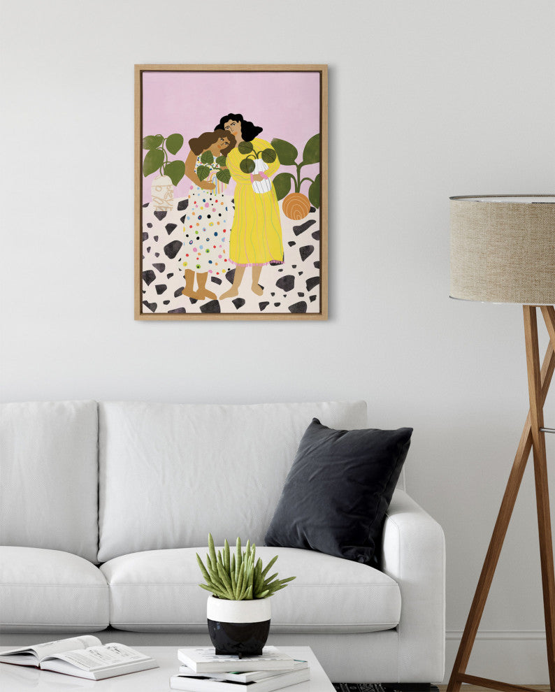 Sylvie No Thanks We Have Plants Framed Canvas by Alja Horvat, Natural 18x24