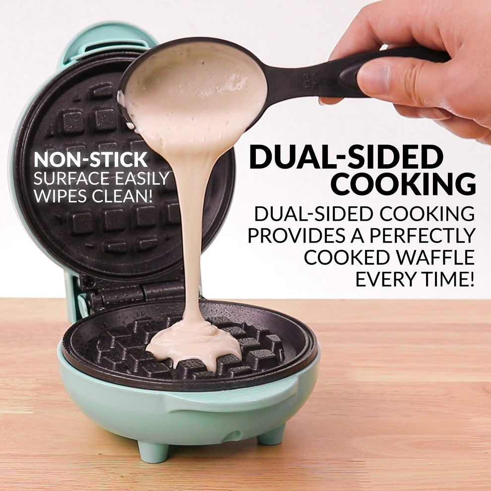 MyMini Personal Electric Animal Circus Waffle Maker, Waffle Iron, Aqua