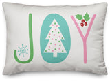 Colorful Christmas Joy 14"x20" Throw Pillow