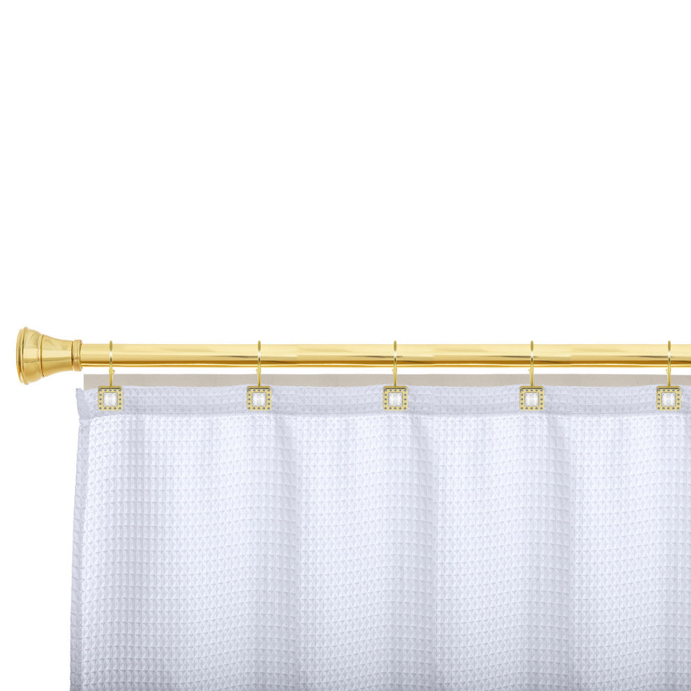 Utopia Alley Shower Hooks - Double Shower Curtain Rings for Bathroom, Gold