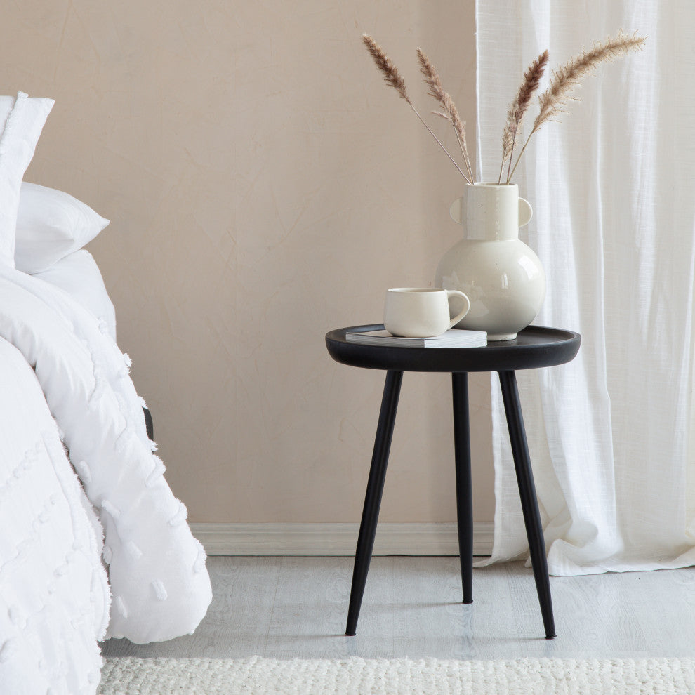Chevery Small Tri Pin Side Table, Black