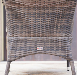 Set of 2 Brown Outdoor Patio Wicker Dining Cozy Armchairs, Red Cushions