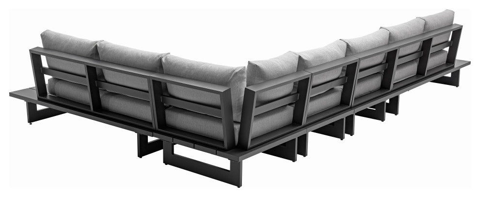Maldives Grey Water Resistant Fabric Outdoor Patio Modular Sectional